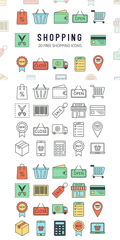 Shopping Vector, Sticker Images, L Icon, Icon Inspiration, Note Ideas, Free Icon Set, Flat Design Icons, Doodle Icon, Corporate Style