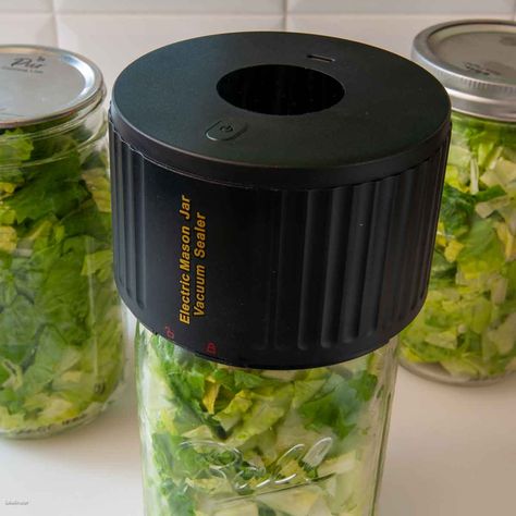 Canning With Vacuum Sealer, How To Vacuum Seal Mason Jars, Vacuum Seal Mason Jars, Mason Jar Vacuum Sealer, Vaccume Sealer Meals, Vacuum Canning In A Jar, Mason Jar Vacuum Sealing, Electric Mason Jar Vacuum Sealer, Mason Jar Vacuum Sealer Recipes