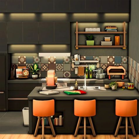 The Sims 4 Home, Sims Interior, Sims Lots, Chef House, Sims 4 Modern House, Bathroom Clutter, City Ideas, Sims 4 Kitchen, Cc Sims4