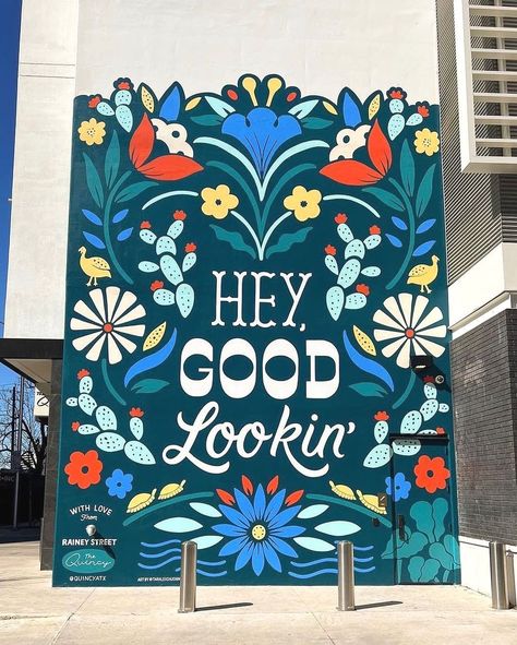 Keep Austin Weird on Instagram: “Yeah we're talkin about you 😉 Local mural artist, @taraleighjohnston created this showstopper at the @quincyatx. Snap a photo next time…” Word Mural, Text Mural, Instagram Mural, Keep Austin Weird, Fall Refresh, Austin Murals, Teaser Poster, Mural Artist, Town Names