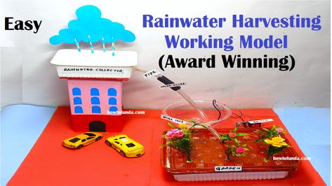 Speech / Essay on rainwater harvesting science project Diy For School, Science Exhibition Ideas, Science Exhibition, Geography Project, Science Day, Physics Projects, Chemistry Projects, Science Models, Working Model