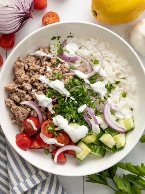 Turkey Bowls, Mediterranean Bowls, Turkey Bowl, Fresh Meal, Meal Prep Lunch, Healthy Bowls Recipes, Prep Lunch, Mediterranean Diet Meal Plan, Easy Mediterranean Diet Recipes