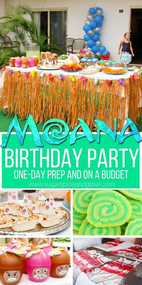 A simple DIY Moana Birthday Party - this party has so many fun details in the Moana themed food, Moana games and decor, but the best part is that this party is low-stress and budget-friendly Moana Birthday Party Snacks, Moana Themed Food Ideas, Moana Birthday Food Ideas, Moana Food Ideas For Party, Moana 1st Birthday Party Ideas, Baby Moana Birthday Party Ideas, Moana Games, Moana Themed Food, Moana Birthday Party Ideas