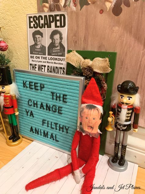 Elf on the Shelf is Home Alone Elf On The Shelf National Lampoons, Elf On The Shelf Star Wars Ideas, Elf On The Shelf Eminem, Keep The Change Ya Filthy Animal, Elf And Pets Ideas, Elf Home Alone, Elf On The Shelf Shark Ideas, Elf On The Shelf And Artic Fox Ideas, Elf On The Shelf Movie Ideas