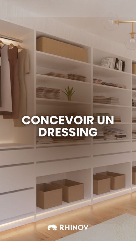 Découvrez nos astuces pour concevoir un dressing sur-mesure. Optimisez vos rangements et créez des zones distinces. #dressing Dressing Accessories Ideas, Dressing Organisation, Idee Dressing, Organisation Dressing, Dressing Pas Cher, Plan Dressing, Inspiration Dressing, Diy Dressing, Deco Dressing