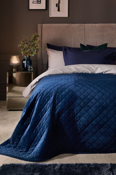 #DreamyBedroom, #BedroomInspo, #CozyBedroom, #CozyBedroom, #BedroomDecor, #InteriorDesign, #HomeInspiration, #BedroomGoals, #SereneSpaces, #DesignYourDream #ModernBedrooms #BohoBedroom #FarmhouseBedroom #HomeDecorIdeas #StylishSanctuary #SleepSanctuary Bedspreads Blue, Navy Blue Bedspread, Navy Blue Bed, Navy Bedspread, Target Aesthetic, Navy Blue Bedding, Stylish Bedroom Ideas, Navy Bedroom, Art Decor Ideas