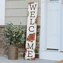 Porch Welcome Signs Ideas, Flying Cardinal, Board Welcome Sign, Patio Wall Art, Front Porch Deck, Fall Decor Signs, Porch Wreath, Patio Signs, Door Porch