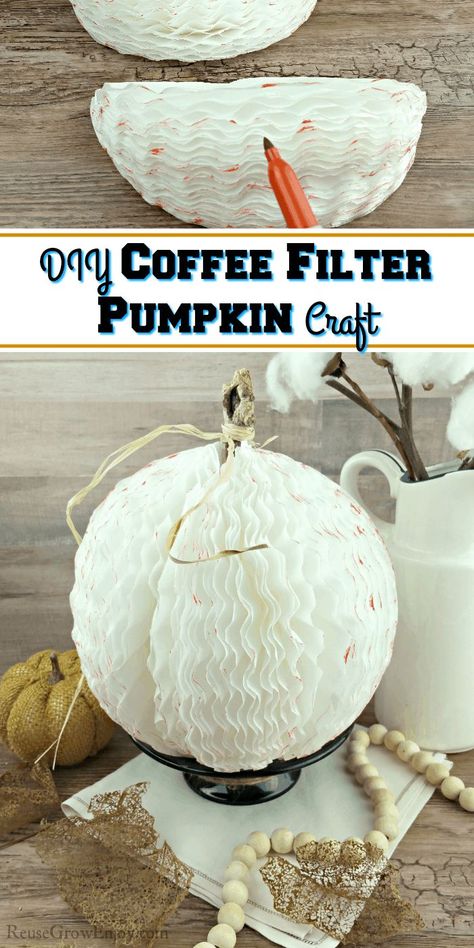 Fall is all about the crafts! You can make this coffee filter craft in no time at all! Chances are you already have all the items needed to make it too! Diy Coffee Filter, 4h Projects, Pumpkin Craft, Paper Pumpkins, Coffee Filter Crafts, Pumpkin Activities, Coffee Filter Flowers, Fun Fall Crafts, Craft Craft