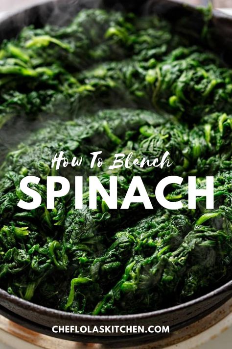 This picture shows a bowl of blanched spinach Freezing Spinach Leaves, How To Cook Spinach Leaves, Dip Recipes Easy, Spinach Leaves, Best Dinner Recipes, Essential Nutrients, Favorite Kitchen, Kitchen Tips, Fresh Green