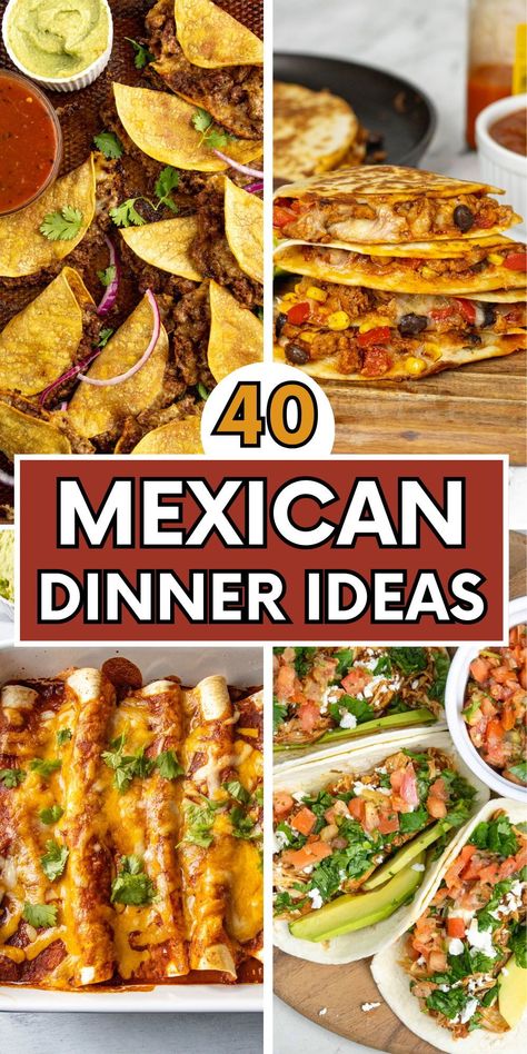 I have 40 easy Tex Mex / Mexican recipes for you that the whole family will love. Mexican Meal Ideas For Dinner, Me Ican Food Ideas, Mexican Food Recipes For Party, Mexico Food Recipes, Mexican Happy Plate Recipes, Dinner Mexican Recipes, Easy Tex Mex Recipes, Spanish Recipes Easy, Mexican Recipes For Dinner