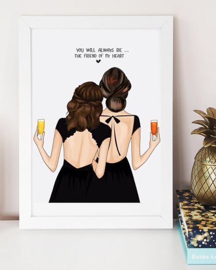 Gift Ideas For Girl Best Friend, Painting For Best Friend, Diy Gifts For Your Best Friend, Unique Best Friend Gifts, Best Friend Christmas Gifts, Happy Birthday Best Friend Quotes, Happy Birthday Best Friend, Best Friend Drawings, Personalised Gifts For Friends