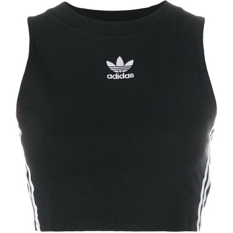 Cool Crop Tops, Looks Adidas, Adidas Crop Top, Stretchy Crop Tops, Adidas Tank Top, Adidas Top, Fotografi Digital, Black Crop Top Tank, Adidas Crop