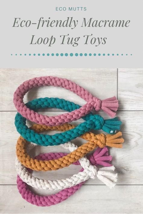 Recycled Dog Toys, Diy Macrame Dog Toy, Knitted Dog Toys, Dog Toys To Make And Sell, Diy Dog Toys To Sell, Macrame Dog Toys, Pet Accessories Ideas, Paracord Dog Toy, Dog Toys Crochet