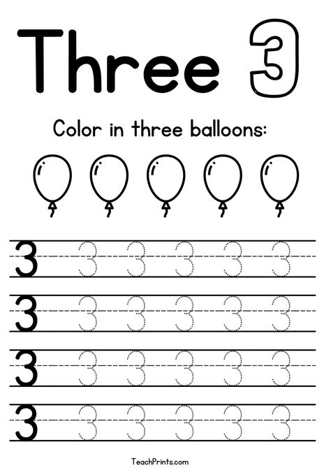 Number 3 Tracing Worksheets - Free Printables - Teach Prints Number Tracing Worksheets, Letters Worksheets, Tracing Worksheets Free, Shape Tracing Worksheets, Name Tracing Worksheets, Writing Practice Worksheets, Sight Word Flashcards, Letter Tracing Worksheets, Tracing Worksheets Preschool