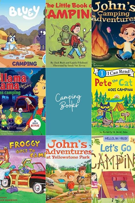 Here are the best camping books for little kids Click here #ad #bookforkids #campingbooks #kindergarten #preschool Camping Books For Toddlers, Camping Books For Kids, Pete The Cat Goes Camping, Bluey Camping, Headstart Activities, Camp Kindergarten, Camping Week, Camping Toys, Camping Classroom