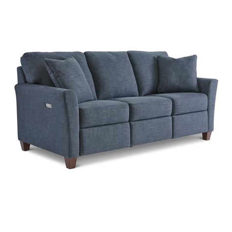 Roscoe duo® Reclining Sofa | La-Z-Boy High Leg Recliner, Boys Furniture, Sofa Blue, Office Chair Design, Sofa Review, La Z Boy, Power Reclining Sofa, Blue Sofa, Comfortable Sofa