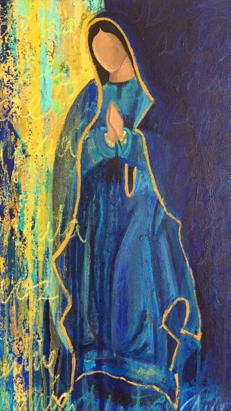 Virgin Mary Art, The Virgin Mary, Modern Art Paintings, Jesus Art, Catholic Art, Angel Art, Mexican Art, Sacred Art, Christian Art