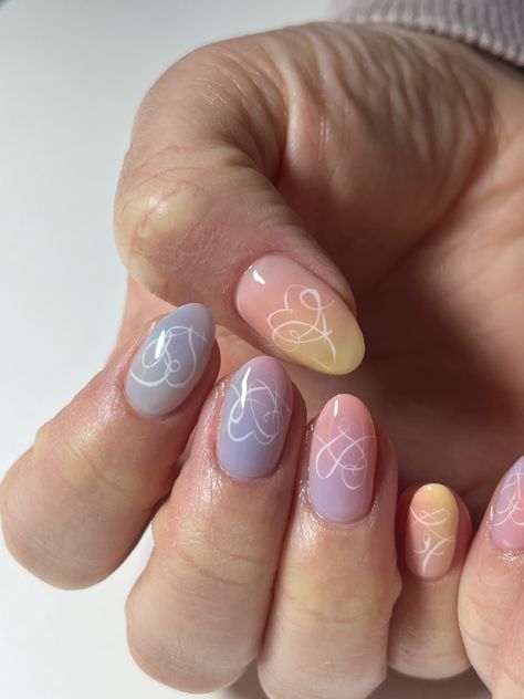 Bts nails korean nail aesthetic airbrush nails love yourself albumn art hobicore Love Yourself Nails, Kpop Nails Designs Tomorrow By Together, Almond Nails Designs Kpop, Nail Bts, Nail Art Bts, Bts Nail Art, Bts Nails Ideas, Bts Nails, Love Yourself Album Bts