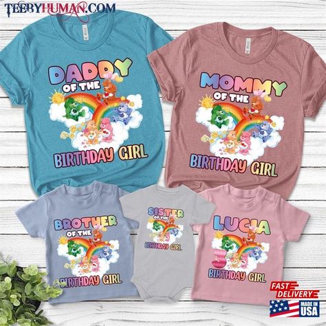 Custom Care Bears Birthday Shirt Family Party Matching Unisex Classic Check more at https://teebyhuman.com/product/custom-care-bears-birthday-shirt-family-party-matching-unisex-classic/ Bears Birthday Party, Care Bears Birthday, Care Bears Birthday Party, Care Bear Party, Care Bear Birthday, Girls Sister, Bear Party, Birthday Party Shirt, Family Party