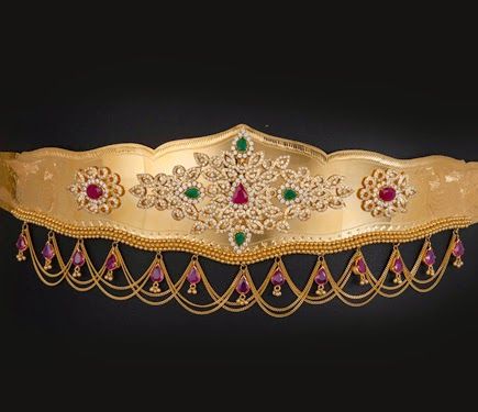 Latest Indian Clothing And Jewellery Designs: Light Weight Waist Belt Light Weight Vaddanam Designs Gold, Vadanam Designs Gold, Vaddanam Designs Gold, Indian Brides Jewelry, Vaddanam Designs, Kids Gold Jewelry, Gold Earrings For Kids, Wedding Jewellery Designs, 22 Carat Gold Jewellery