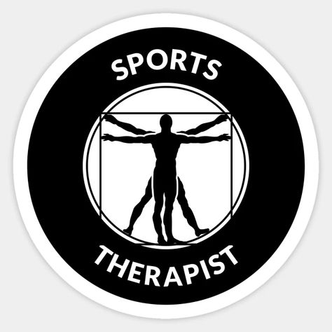 Sports Therapist Workout Symbol - Sports Therapist - Sticker | TeePublic Black Physical Therapist Aesthetic, Sports Psychologist Aesthetic, Sports Therapist, Sports Therapy Logo, Physiotherapy Sticker, Therapist Logo, Sports Therapy, Licensed Therapist, Athletic Trainer