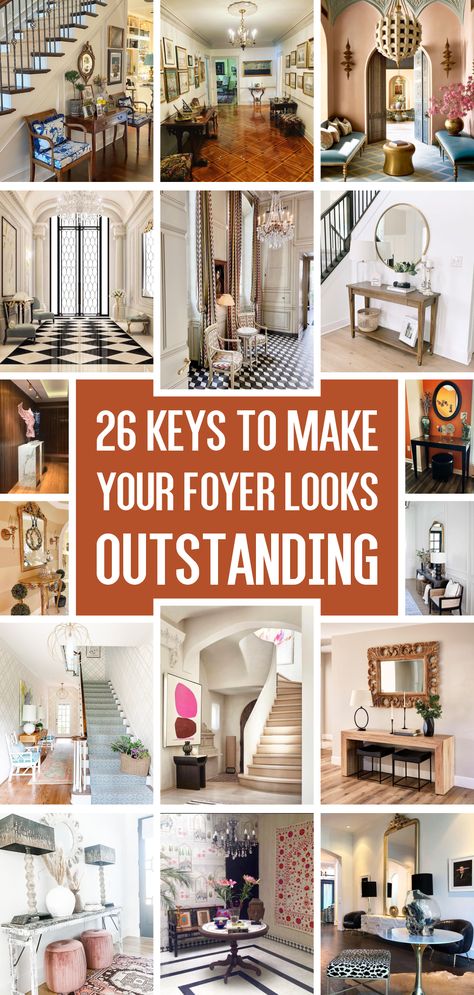 Keys to Make Your Foyer Looks Outstanding - gramydeco Large Foyer Ideas Entryway, Large Foyer Ideas, Large Entryway Ideas, Foyer Entryway Decor Ideas, Small Foyer Ideas Entryway, Foyer Seating, Small Foyer Ideas, Round Foyer, Foyer Table Decor