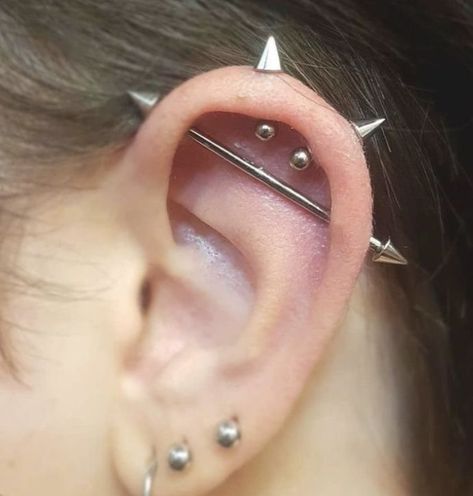 Dr Tattoo, Ear Styling, Constellation Piercings, Spider Bite Piercing, Cool Ear Piercings, Pretty Ear Piercings, Face Piercings, Cartilage Piercings, Estilo Hippy