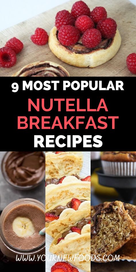 9 Most Popular Nutella breakfast recipes. Amazing must-try Nutella recipes that’ll get your taste buds going. Here are our top 9 Nutella breakfast recipes for you to try. Make these easy and delicious Nutella breakfast dishes at home perfect to eat all year round. Which ones will be your favorites? Easy Nutella Breakfast Ideas, Breakfast Nutella Recipes, Nutella Breakfast Recipes Easy, What To Put Nutella On, Breakfast Ideas Nutella, Nutella Breakfast Ideas, Nutella Recipes Breakfast, Nutella Breakfast Recipes, Top Breakfast Recipes