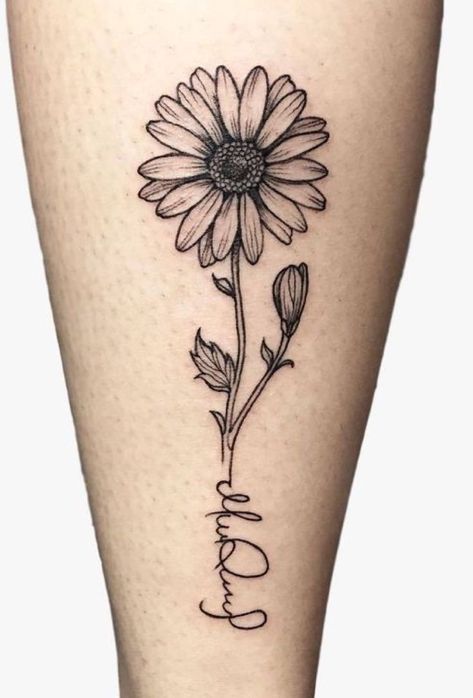 Margarita Flower Tattoo, Gerbera Daisy Tattoo, Small Daisy Tattoo, Aster Flower Tattoos, Margarita Flower, Name Flower Tattoo, Daisy Tattoo Designs, Daisy Flower Tattoos, Butterfly Tattoo Stencil