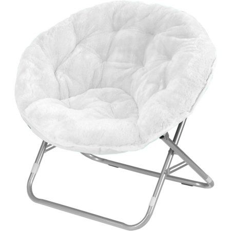 Mainstays Adult Faux Fur Saucer Chair, White Saucer Chair, Urban Shop, Moon Chair, Cool Dorm Rooms, Cute Dorm Rooms, Girl Bedrooms, Teen Girl Bedroom, Cozy Chair, Papasan Chair