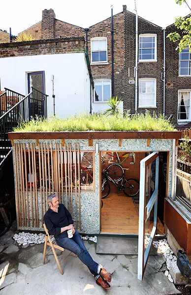 rad Cool Sheds, Shed Of The Year, Green Roofs, Bike Shed, Casa Container, Shed Ideas, She Sheds, Bike Storage, Garden Studio