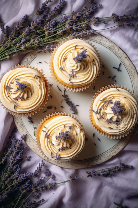 This recipe takes you on a journey to the South of France, where lavender fields are as endless as your love for cupcakes. Get ready to be the 'Queen Bee' of baking! Bee Themed Cupcakes, Honey Cupcakes, Lavender Cupcakes, Honey Lavender, Lavender Honey, Cupcakes Recipe, Themed Cupcakes, The South Of France, Lavender Fields