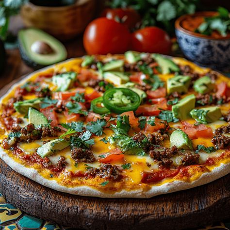 Mexican pizza is a mouthwatering fusion of flavors and textures that will make your taste buds dance—discover how to create this irresistible dish! Mexican Pizza Recipe, Traditional Mexican Dishes, Homemade Mexican, Fried Tortillas, Mexican Pizza, Make Your Own Pizza, Bean Tacos, Fusion Food, Mexican American