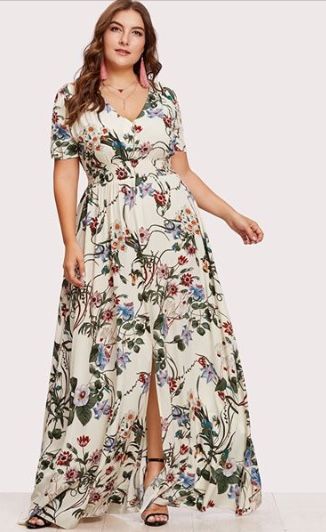 Vintage Shamrock, Big Size Dress, Boho Beach Dress, Flowy Maxi Dress, Comfy Dresses, Plus Size Maxi Dresses, Knee Length Dresses, Ladies Dress Design, Plus Size Dresses