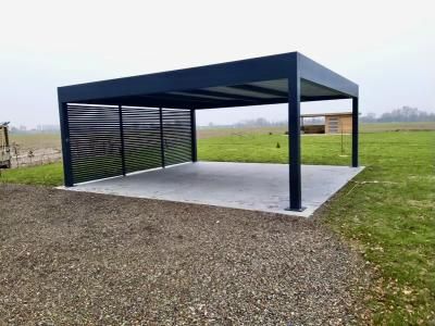 Carport aluminium | TORI Portails Carport Makeover, Carport Aluminium, Carport Modern, Aluminum Carport, Pergola Metal, Modern Carport, Aluminum Garage, Pergola Carport, Metal Carports