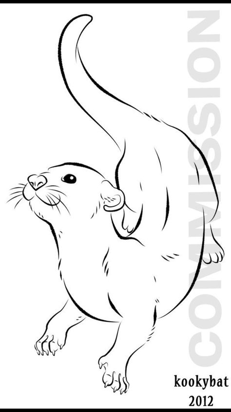 Otter Drawing, Otter Tattoo, Otter Art, Animal Illustration Art, Animal Drawings Sketches, Sea Otter, Animal Sketches, Template Ideas, Cat Tattoo