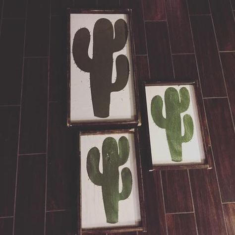 Cactus wood sign