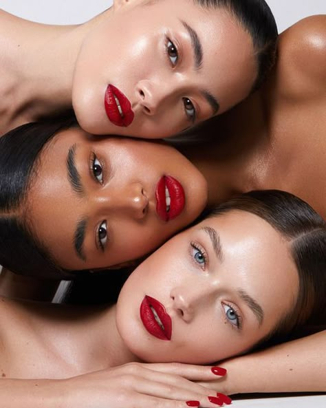 Makeup Models Photoshoot, Beauty Campaign Photography, Red Lips Photoshoot, Makeup Brand Photoshoot, Beauty Shots Photography, Cosmetic Photoshoot Ideas, Beauty Shoot Photography, Maybelline Photoshoot, Lip Photoshoot