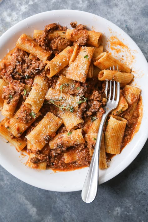 The Best Bolognese Sauce – The Defined Dish Defined Dish Bolognese, Bolognese Pasta Recipe, Healthy Bolognese, Best Bolognese Sauce, Round Pasta, The Defined Dish, Rigatoni Recipes, Bolognese Sauce Recipe, Defined Dish