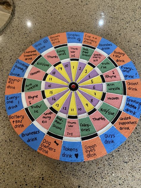 Dartboard Drinking Game, Dart Board Drinking Game, Darts Drinking Game, Friends Thoughts, Beer Olympics Party, Drunk Games, Diy Party Games, Fun Drinking Games, Drinking Games For Parties