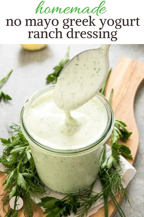 Dressing With Yogurt, Healthy Ranch, Greek Yogurt Ranch Dressing, Healthy Ranch Dressing, Yogurt Ranch, Yogurt Ranch Dressing, Greek Yogurt Ranch, Homemade Greek Yogurt, Buttermilk Ranch Dressing