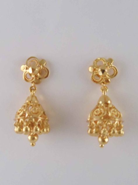 Jimikki Kammal Gold, Jimikki Kammal, Nice Earrings, Gold Jhumka, Gold Jhumka Earrings, Gold Jewelry Simple Necklace, Jewelry Showcase, Ear Ring, Bride Jewelry