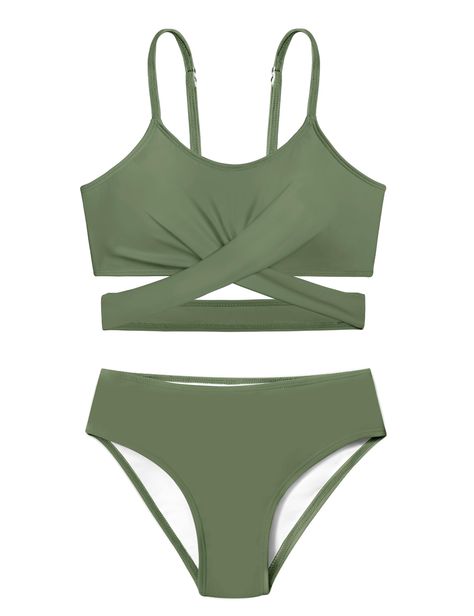 Bathing Suit For Thick Body Type, Swimsuit Green, Solid Color Bikinis, Swimming Suits, Water Parks, Summer 2025, Green Swimsuit