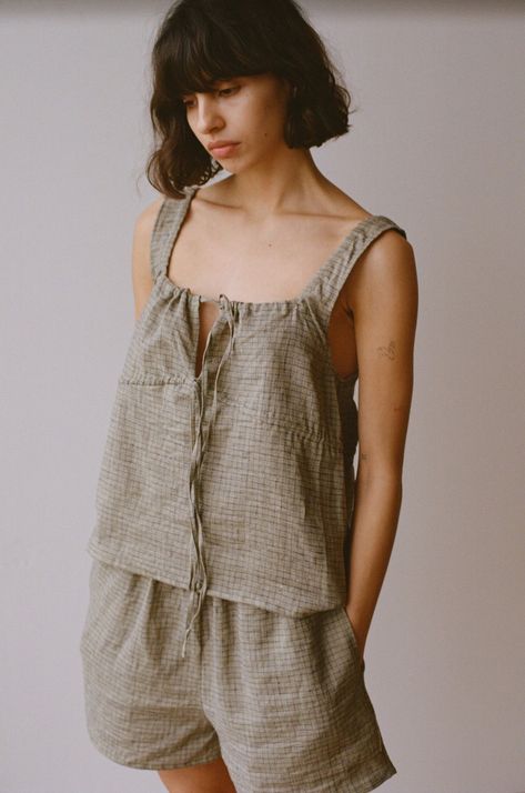 Deiji Studios, Denim Hat, How To Purl Knit, French Linen, Gingham Dress, Fashion Line, Lifestyle Shop, Short Set, The Rise