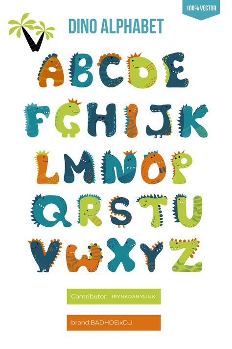 Dinosaur Alphabet and elements for Canva Dinosaur Letters Free Printables, Dino Letters, Dino Bebe, Dino Party Invitation, Dinosaur Font, Fun Letters, Alphabet Frames, Dinosaur Alphabet, Dinosaur Posters