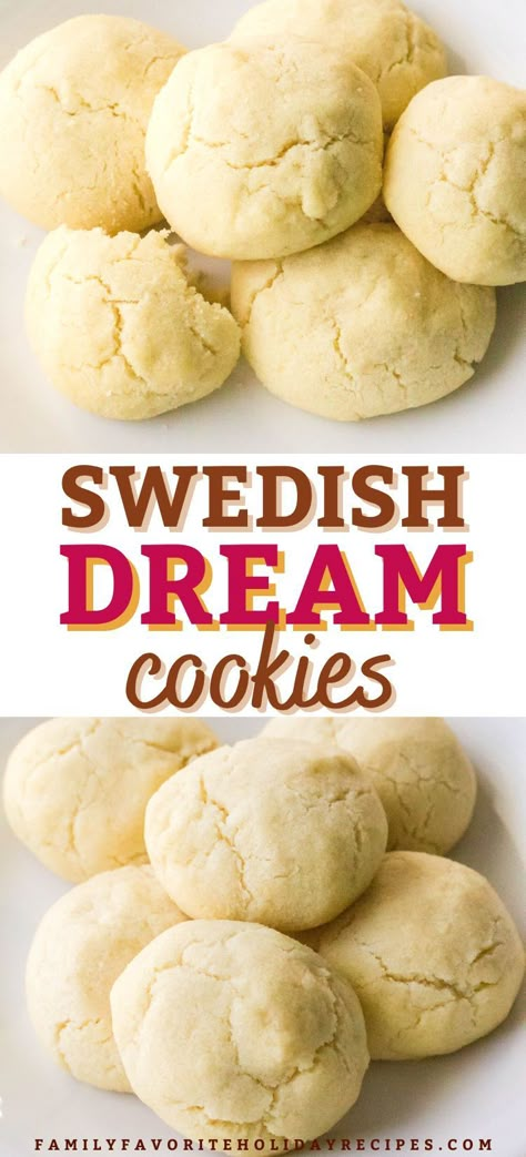 Swedish Cream Cookies, Switzerland Cookies Recipe, Swedish Standard Cookies, Sweden Christmas Food, Swedish Heirloom Cookies, European Holiday Cookies, Swedish Shortbread Cookies, Scandinavian Cookies Christmas, Swedish Dream Cookies