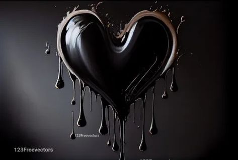 Heart Dripping Black Paint Heart Dripping, Dripping Heart, Valentines Day Heart, Heart Background, Flash Photography, Valentines Day Hearts, Free Vectors, Graphic Image, Black Paint