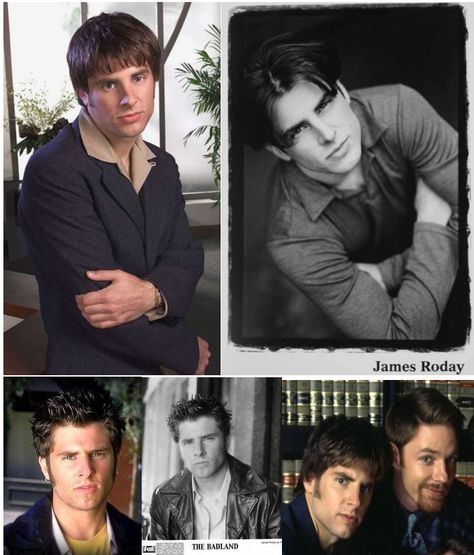 James Roday Rodriguez early headshots and...whatnot. Clockwise from upper left: Promo shot in character for 2001 series "First Years." Early headshot. Promo for "First Years" with Mackenzie Astin who later guested on "Psych." Headshot for "The Badland" which does not appear on his IMDB, so maybe a pilot? Last photo unknown but oh, that coif! James Roday Rodriguez, Mackenzie Astin, Psych Memes, Shawn And Gus, Smash Board, Carlton Lassiter, James Roday, Psych Tv, Shawn Spencer