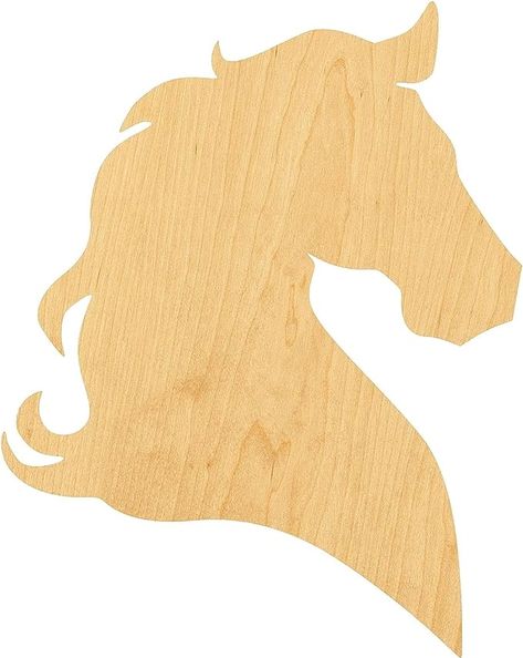 Amazon.com: New (1pc) Horse Head 1 Laser Cut Out Wood Shape 1/8 inch Thickness, Size: 18" Art Craft DIY Supplies Woodcraft Cutout L-021437LAZ : Arts, Crafts & Sewing Horse Template, Horse Wreaths, Wood Yard Art, Horse Crafts, Wood Shapes, Wooden Horse, Cut Out Shapes, Horse Pattern, Shape Crafts