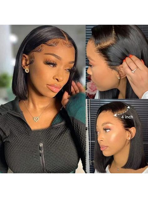 Straight Short Bob Wig 13x4 Lace Bob Wig Transparent Lace Wig With Baby Hair Remy For Women Lace Wig 10-16inch Natural Black    Human Hair  Bob Lace Wigs   Wigs & Accs, size features are:Bust: ,Length: ,Sleeve Length: Bob Lazar, Silk Sleep Cap, Human Lace Wigs, Sleeping Women, Hair Bonnet, Short Bob Wigs, Bob Wig, Women Maxi, Mermaid Dress